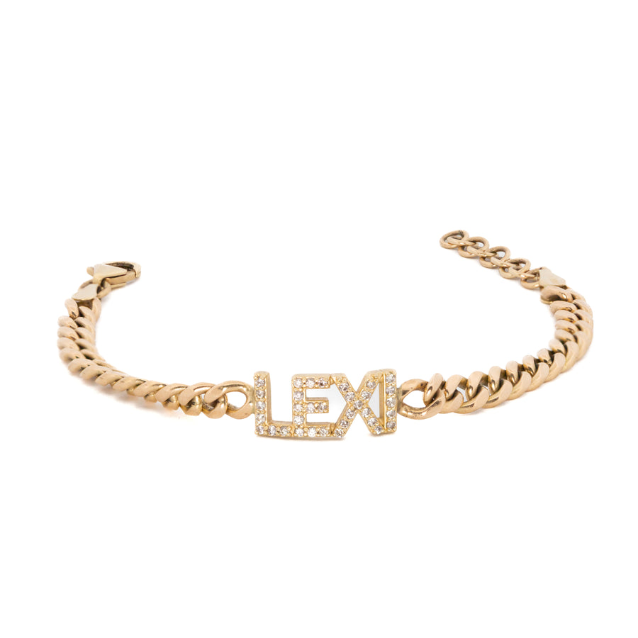 Custom Diamond Nameplate Bracelet