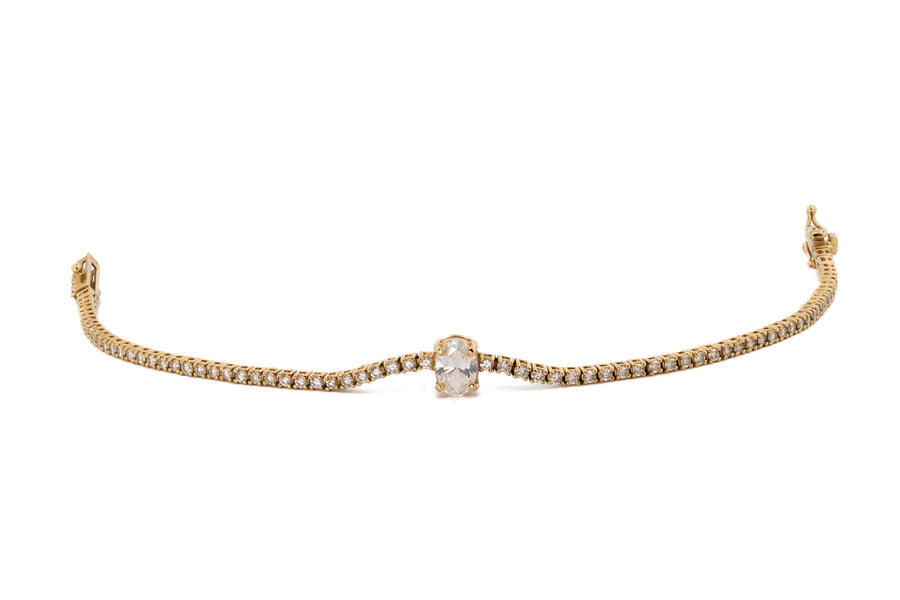Oval Cut Diamond Tennis Bracelet