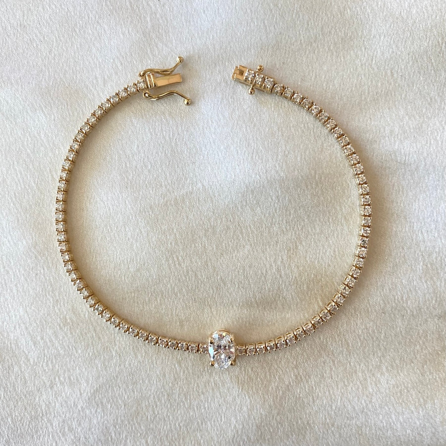 Oval Cut Diamond Tennis Bracelet